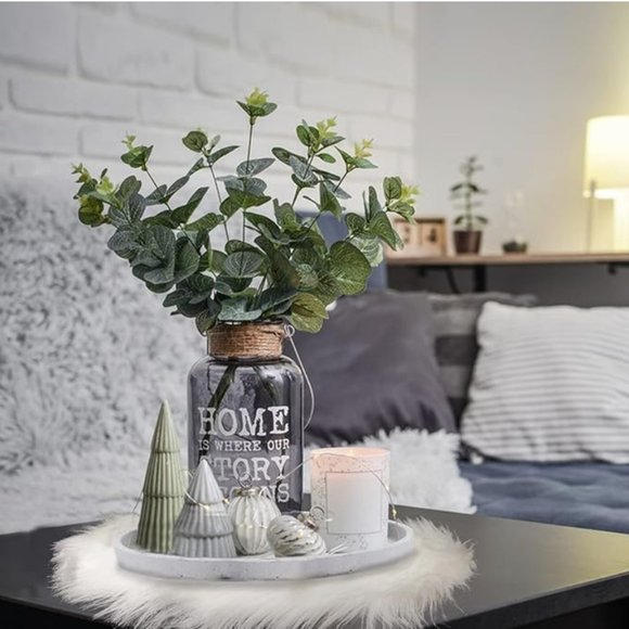 Round Fur Placemat, Washable Faux Fur Fluffy Table Small Place Mat Decor 12in - Picture 3 of 6